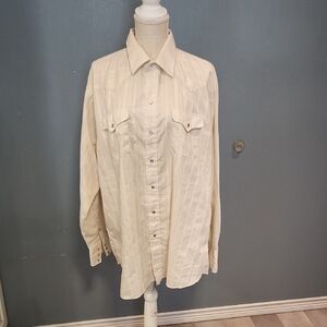 Western Panhandle Slim Cotton Blend USA Made Pinstripe Cowboy Pearl Snap Shirt